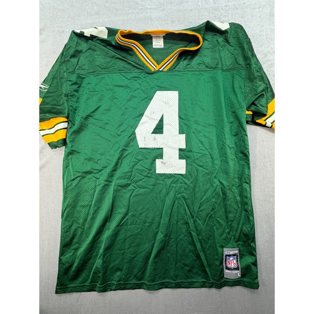 Reebok NFL Green Bay Packers Brett Farve #4 Jersey Green Size Large
